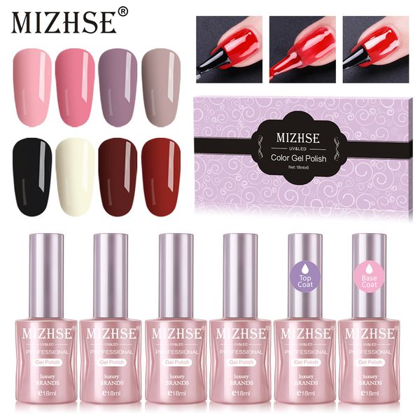 mizhse 18ml uv led gel polish set with coat and base for manicure hybrid nails gel vernis semi permanent uv laqucer
mizhse 18ml uv led gel polish set with coat and base for manicure hybrid nails gel vernis semi permanent uv laqucer
