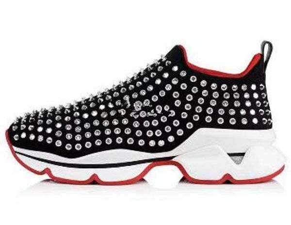 men designer casual shoes krystal spike sock trainers luxury red bottom sneakers neoprene men rivet sneaker spike-sock flat shoes 999, Black
men designer casual shoes krystal spike sock trainers luxury red bottom sneakers neoprene men rivet sneaker spike-sock flat shoes 999, Black