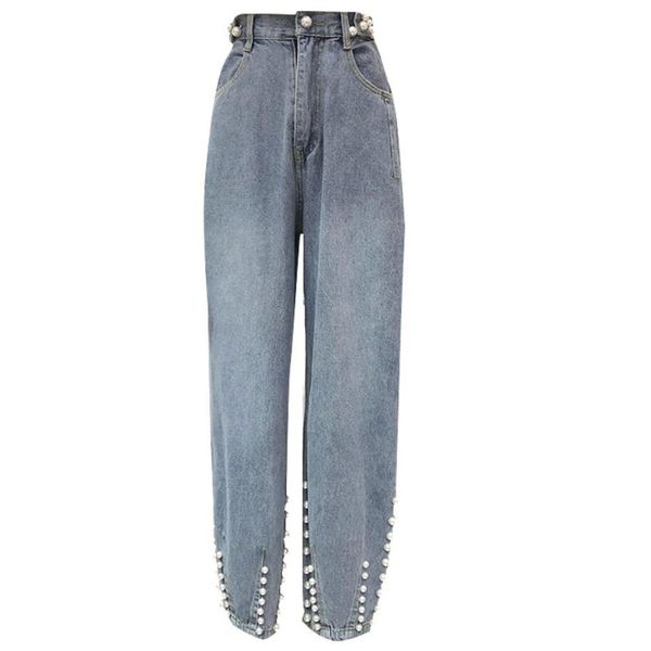 2020 spring autumn fashion beaded jeans women high waist heavy work loose straight jeans, Blue
2020 spring autumn fashion beaded jeans women high waist heavy work loose straight jeans, Blue