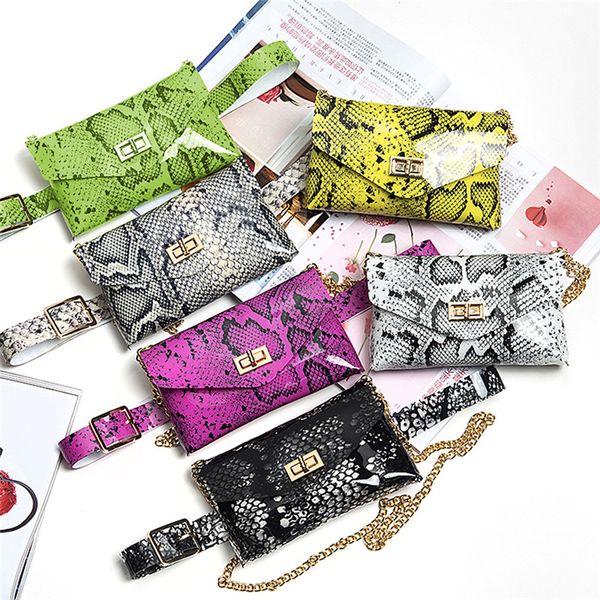 2020 new fashion women fluorescent serpentine chain waist packs pvc waist bags belt cross body bag women girl snakeskin bags
2020 new fashion women fluorescent serpentine chain waist packs pvc waist bags belt cross body bag women girl snakeskin bags