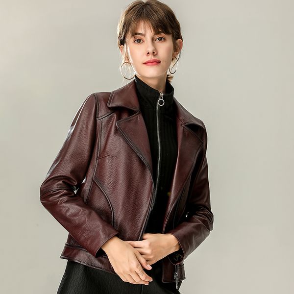 sheepskin jacket women autumn winter genuine leather coat female motorcycle style soft good quality classic short npi 81113d, Black
sheepskin jacket women autumn winter genuine leather coat female motorcycle style soft good quality classic short npi 81113d, Black