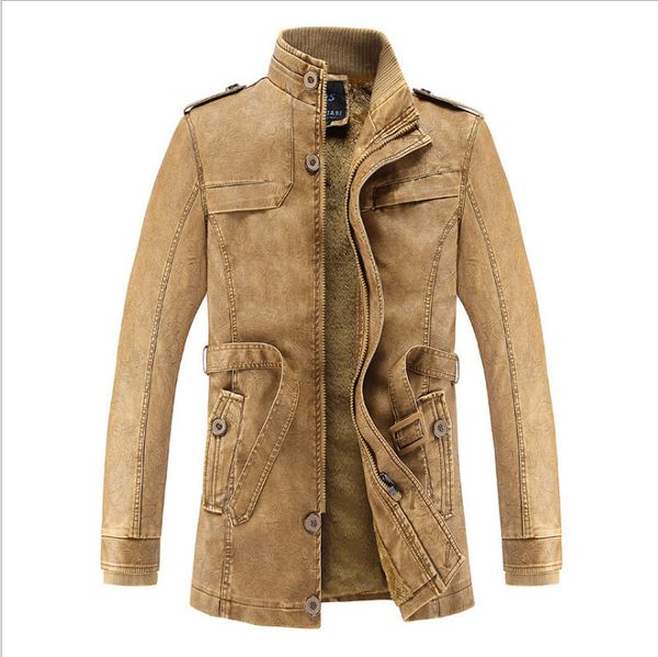 2019 new style men's leather coat autumn and winter plus velvet mid-length washing pu leather jacket men's coat selling, Black
2019 new style men's leather coat autumn and winter plus velvet mid-length washing pu leather jacket men's coat selling, Black