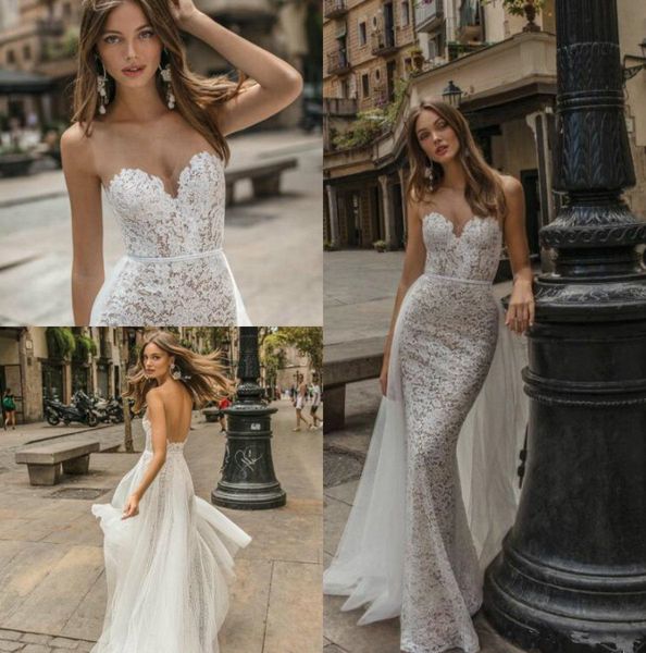 2019 new muse by berta mermaid wedding dresses sheer sweetheart backless lace bridal gowns country beach wedding dress custom, White
2019 new muse by berta mermaid wedding dresses sheer sweetheart backless lace bridal gowns country beach wedding dress custom, White