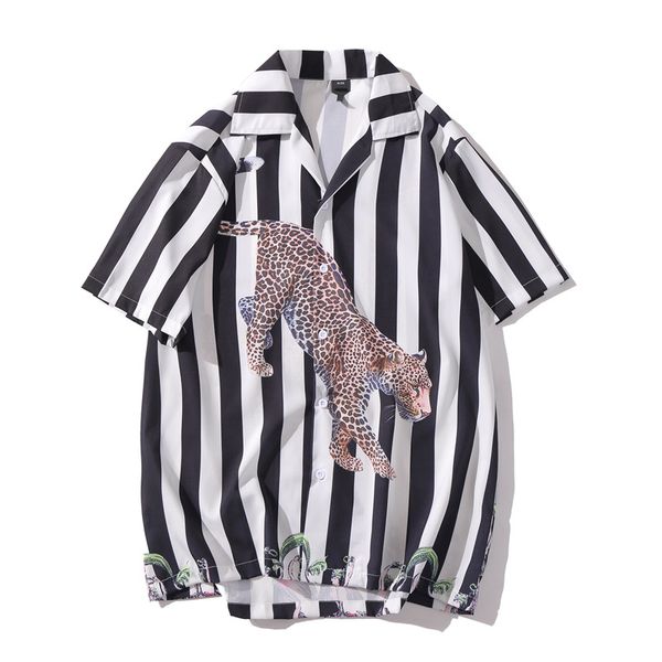 stripe leopard print hawaiian beach shirts streetwear summer hip hop casual short sleeve aloha camp hawaii shirt top, White;black
stripe leopard print hawaiian beach shirts streetwear summer hip hop casual short sleeve aloha camp hawaii shirt top, White;black