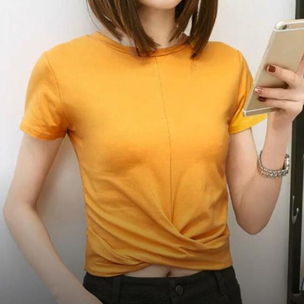 women casual cross t-shirt summer fashion o-neck tee korean cross strap crop short sleeve tshirts, White
women casual cross t-shirt summer fashion o-neck tee korean cross strap crop short sleeve tshirts, White