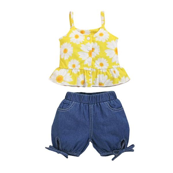 summer toddler baby girls suspender sunflower vest +denim shorts outfits, White
summer toddler baby girls suspender sunflower vest +denim shorts outfits, White
