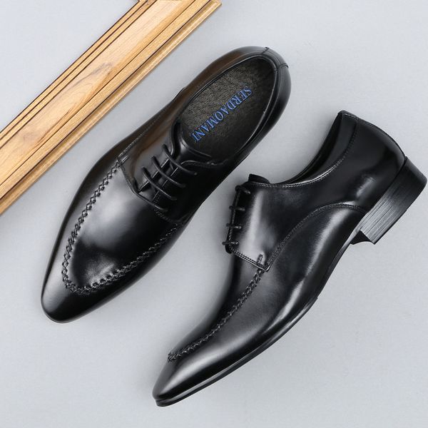 black wine red genuine leather formal dress shoes men casual office male shoes lace up pointed toe fashion size 38-44
black wine red genuine leather formal dress shoes men casual office male shoes lace up pointed toe fashion size 38-44