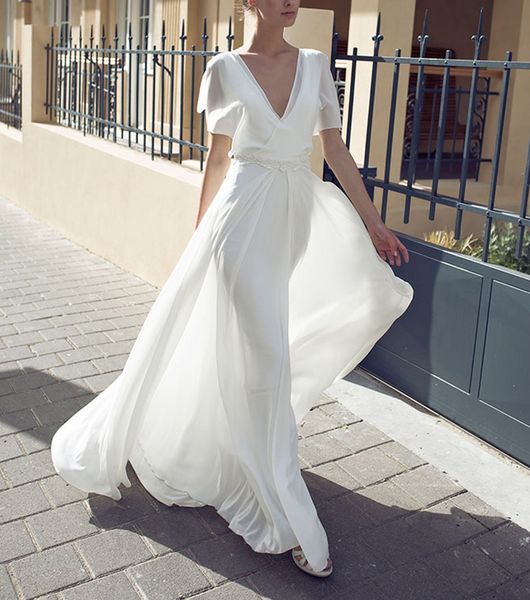 ensotek boho beach wedding dresses 2019 new vestido de noiva v-neck ruffles backless chiffon wedding gowns bridal dresses 2020, White
ensotek boho beach wedding dresses 2019 new vestido de noiva v-neck ruffles backless chiffon wedding gowns bridal dresses 2020, White