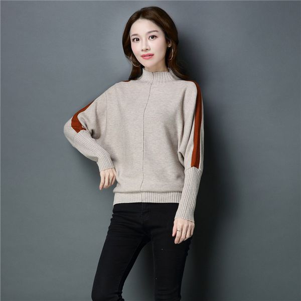 bat shirt women's loose large size slim women's sweater new pullover in autumn and winter of 2020, White;black
bat shirt women's loose large size slim women's sweater new pullover in autumn and winter of 2020, White;black