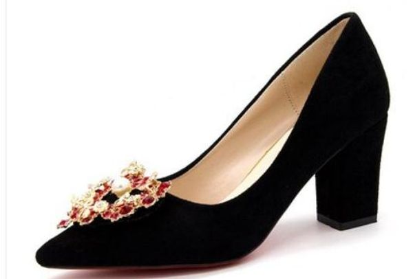 2019 women's shoes in spring and autumn with new style high heel coarse heel pointed end water drill @295, Black
2019 women's shoes in spring and autumn with new style high heel coarse heel pointed end water drill @295, Black