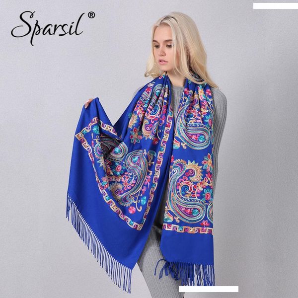 sparsil women cashmere embroidery scarf autumn winter floral tassel 200*70cm pashmina blossom shawl female wraps muslim scarves d18102406, Blue;gray
sparsil women cashmere embroidery scarf autumn winter floral tassel 200*70cm pashmina blossom shawl female wraps muslim scarves d18102406, Blue;gray