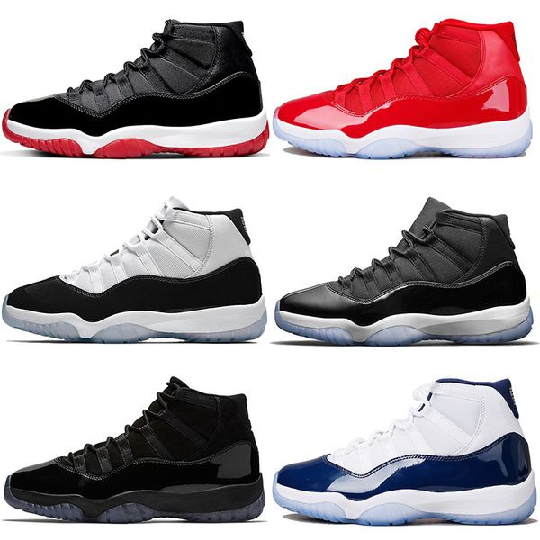 jumpman 11 men women basketball shoes 11s mens trainers stock white bred concord unc cap and gown metallic silver sports sneakers 5.5-13
jumpman 11 men women basketball shoes 11s mens trainers stock white bred concord unc cap and gown metallic silver sports sneakers 5.5-13