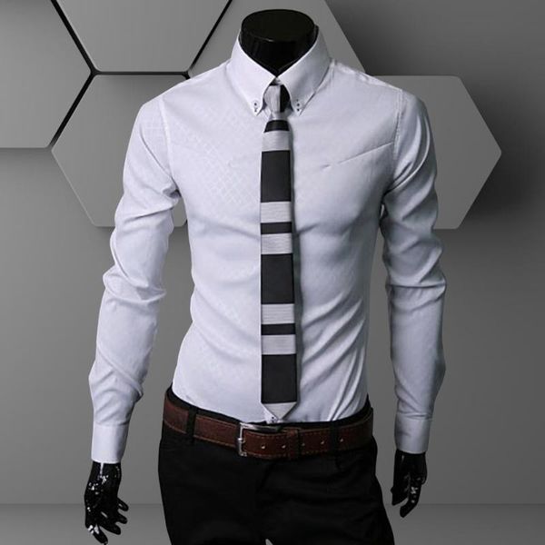 men business slim turn down collar long-sleeves plaid buttons shirt, White;black
men business slim turn down collar long-sleeves plaid buttons shirt, White;black