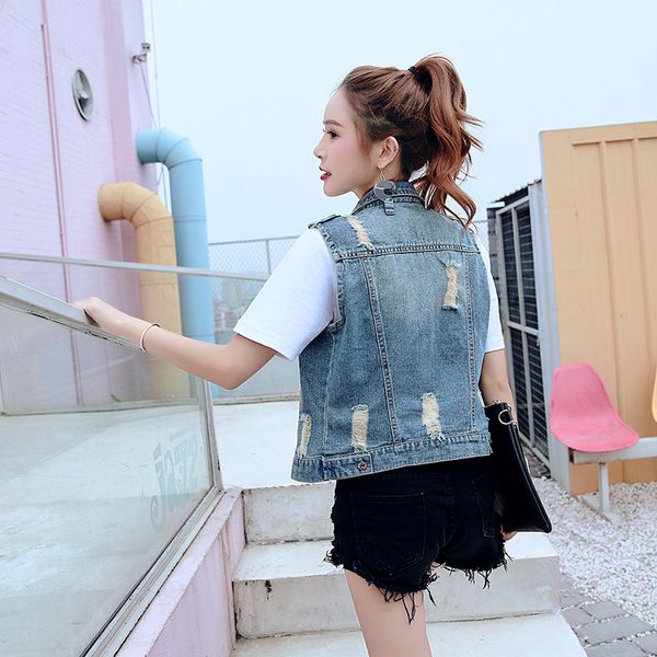 vintage hole female denim vest spring fashion slim sleeveless women's jacket plus size short jeans coat summer ladies vests 6xl, Black;white
vintage hole female denim vest spring fashion slim sleeveless women's jacket plus size short jeans coat summer ladies vests 6xl, Black;white