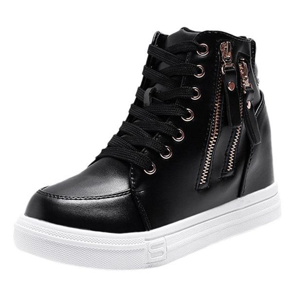 sagace boots pu leather women round toe wedge zipper boots lace up vintage autumn woman solid shoes winter femme 8.dec.4, Black
sagace boots pu leather women round toe wedge zipper boots lace up vintage autumn woman solid shoes winter femme 8.dec.4, Black