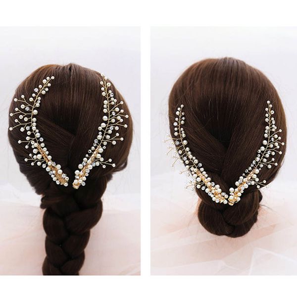 forseven women girls birthday party hair jewelry simulated pearls hairpins clips headpieces bride noiva wedding headbands, Golden;white
forseven women girls birthday party hair jewelry simulated pearls hairpins clips headpieces bride noiva wedding headbands, Golden;white