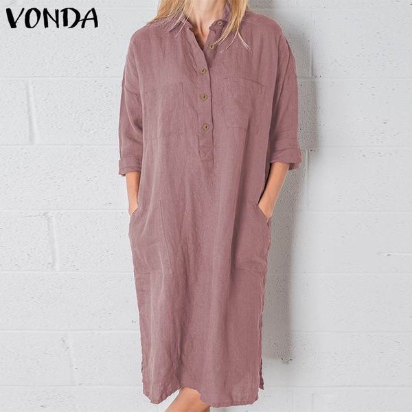 vonda women dress 2019 autumn fashion lapel neck half sleeve pockets buttons solid dresses female plus size vestidos, Black;gray
vonda women dress 2019 autumn fashion lapel neck half sleeve pockets buttons solid dresses female plus size vestidos, Black;gray