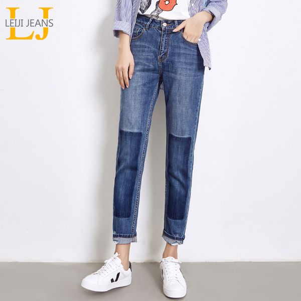 women's jeans leijijeans 2021 spring plus size featured ripped bleached panelled washed mid waist full length loose straight women 5996, Blue
women's jeans leijijeans 2021 spring plus size featured ripped bleached panelled washed mid waist full length loose straight women 5996, Blue