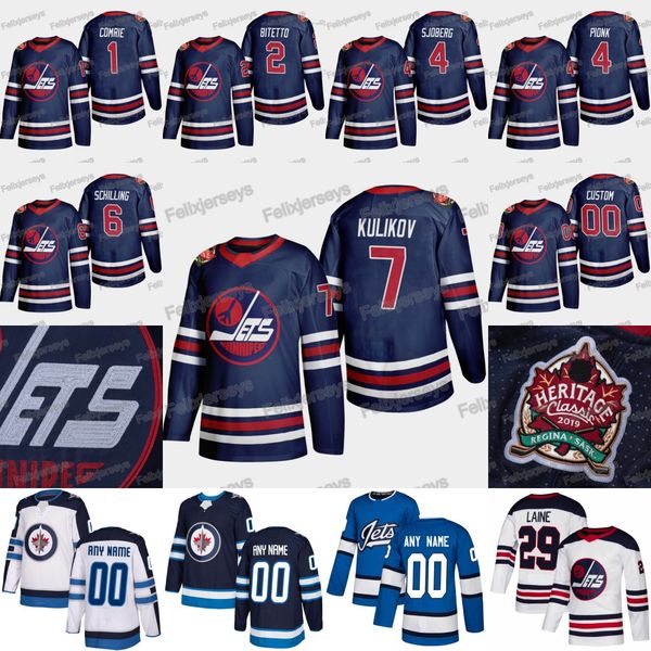 2019 heritage classic winnipeg jets 1 eric comrie 7 dmitry kulikov cameron schilling neal pionk lars-erik sjoberg anthony bitetto jersey, Black;red
2019 heritage classic winnipeg jets 1 eric comrie 7 dmitry kulikov cameron schilling neal pionk lars-erik sjoberg anthony bitetto jersey, Black;red
