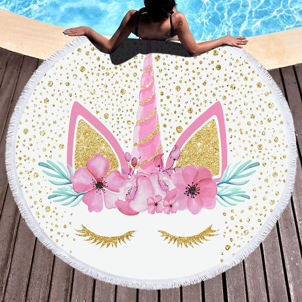 rainbow floral unicorn horn beach blanket microfiber printed 150cm round beachtowel with tassels
rainbow floral unicorn horn beach blanket microfiber printed 150cm round beachtowel with tassels