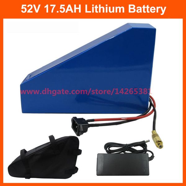 1000w 52v Lithium Battery 51.8v 17.5ah Battery Pack 52v 18ah Triangle Ebike Battery Use Inr 35e 3500mah Cell 30a Bms With Bag