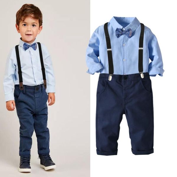 baby boy clothes boy blue shirts with overalls children fashion gentleman sets kids casual outfits, White
baby boy clothes boy blue shirts with overalls children fashion gentleman sets kids casual outfits, White