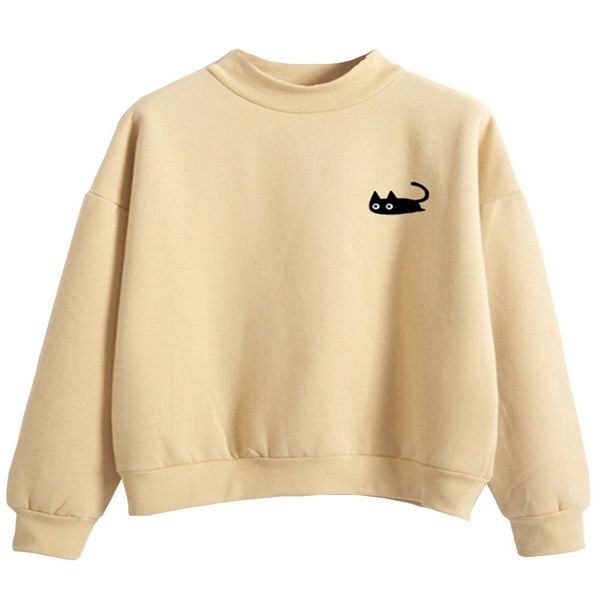 spring new women's head round neck sweatshirt cotton thickening female cartoon cat candy color long-sleeved sweatshirt, Black
spring new women's head round neck sweatshirt cotton thickening female cartoon cat candy color long-sleeved sweatshirt, Black