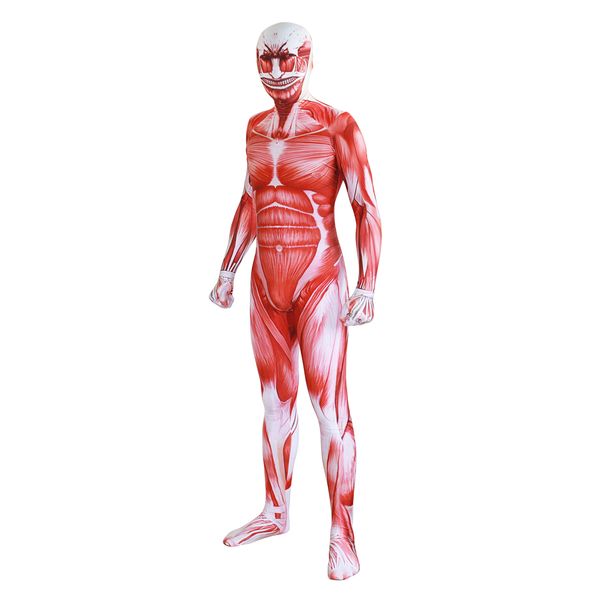 kids anime attack on titan kyojin muscle cosplay costume zentai pattern bodysuit suit jumpsuits, Black;red 
kids anime attack on titan kyojin muscle cosplay costume zentai pattern bodysuit suit jumpsuits, Black;red