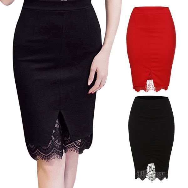 faldas mujer moda 2019 women skinny solid lace mech pencil work office party high waist knee-length bodycon zip slim skirt, Black
faldas mujer moda 2019 women skinny solid lace mech pencil work office party high waist knee-length bodycon zip slim skirt, Black