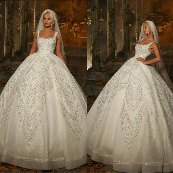princess lace wedding dresses square neck appliqued beads sequins bridal gowns sweep train ball gown wedding dress robe de mariée, White
princess lace wedding dresses square neck appliqued beads sequins bridal gowns sweep train ball gown wedding dress robe de mariée, White