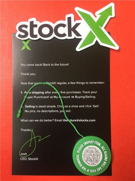 2019 Wholesale OG Verified Authentic Stock X Tag Plastic Tag Shoe Buckle Off Shoes Green Circle White Quick Response Code QR The label
2019 Wholesale OG Verified Authentic Stock X Tag Plastic Tag Shoe Buckle Off Shoes Green Circle White Quick Response Code QR The label