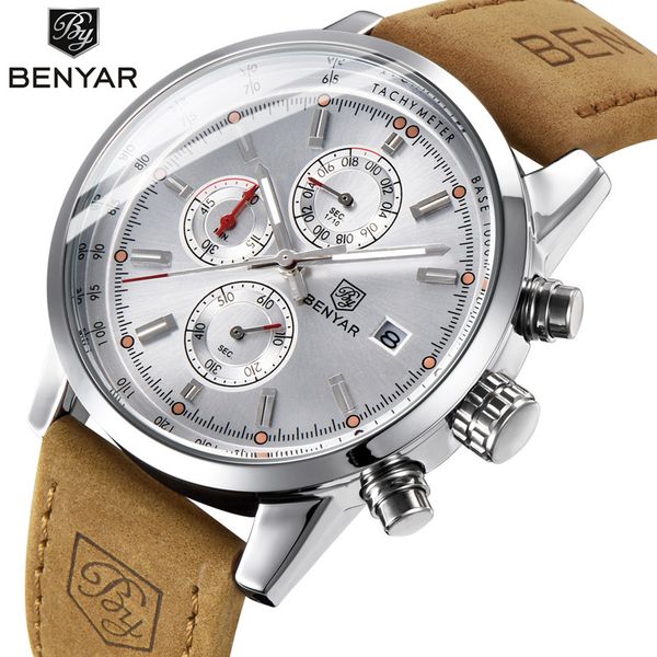 benyar men's watches waterproof quartz watch men sport watch fashion casual clock relogio masculino, Slivery;brown
benyar men's watches waterproof quartz watch men sport watch fashion casual clock relogio masculino, Slivery;brown