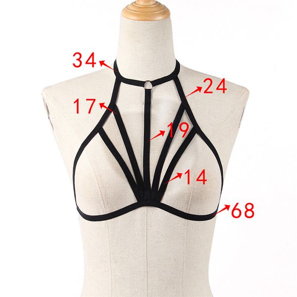 cupless goth lingerie alluring bustier bandage cage bra elastic lingerie bandage belt crop, Black;white
cupless goth lingerie alluring bustier bandage cage bra elastic lingerie bandage belt crop, Black;white