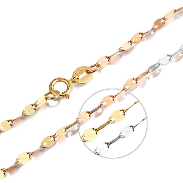 new pure 18k multi-tone gold necklace 1.2mm lip-shape link chain necklace 17.7inch, Silver
new pure 18k multi-tone gold necklace 1.2mm lip-shape link chain necklace 17.7inch, Silver