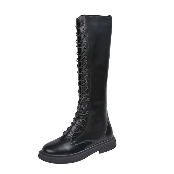 2019 new autumn and winter fashion warm plus velvet wild british wind strappy knight boots solid color was thin women's boots, Black
2019 new autumn and winter fashion warm plus velvet wild british wind strappy knight boots solid color was thin women's boots, Black