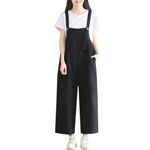 2019 summer new women's overalls simple fashion black jumpsuits cotton linen bib female loose fit students wide leg pants woman, Black;white
2019 summer new women's overalls simple fashion black jumpsuits cotton linen bib female loose fit students wide leg pants woman, Black;white