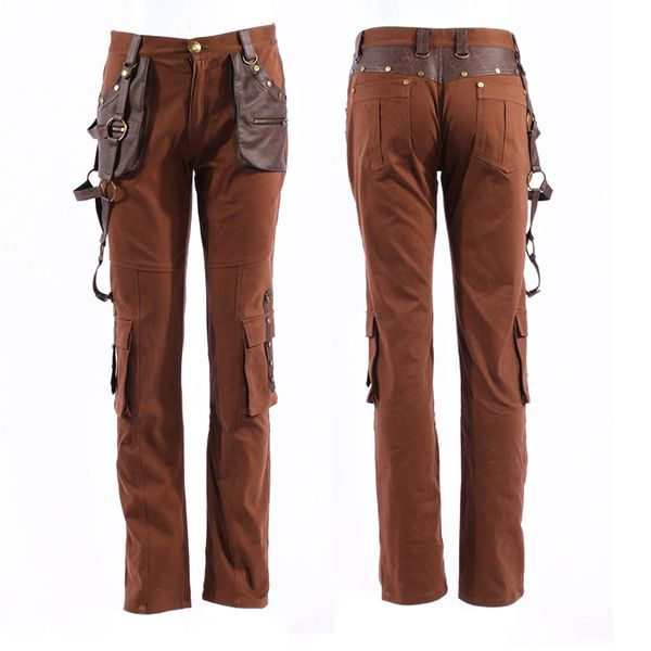 steampunk coffee color men trousers fashion street rock punk leather pants autumn winter straight pants with pockets, Black
steampunk coffee color men trousers fashion street rock punk leather pants autumn winter straight pants with pockets, Black