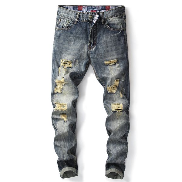 men's summer jeans skinny slim fit jeans straight ripped distressed pleated knee patch denim pants stretch large size 38, Blue
men's summer jeans skinny slim fit jeans straight ripped distressed pleated knee patch denim pants stretch large size 38, Blue