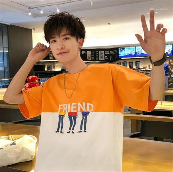 sleeve crew neck mens loose breathable males casual tshirts color matching mens summer tshirts short, White;black
sleeve crew neck mens loose breathable males casual tshirts color matching mens summer tshirts short, White;black