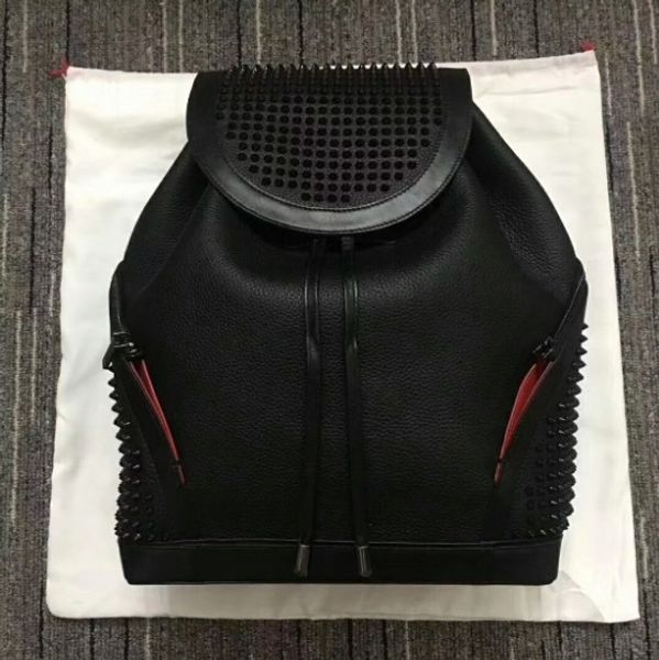 new men women designer backpacks cover red bottom backpack genuine leather rivet school bags 
new men women designer backpacks cover red bottom backpack genuine leather rivet school bags