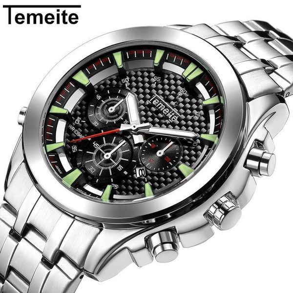 temeite brand luxury watch men waterproof men's quartz watches sport male military wristwatch relogio masculino gift box, Slivery;brown
temeite brand luxury watch men waterproof men's quartz watches sport male military wristwatch relogio masculino gift box, Slivery;brown