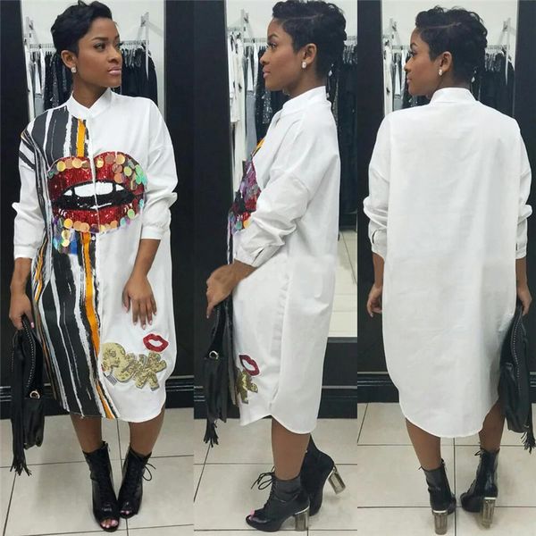 long sleeve shirt dress women autumn fashion stand collar button up blouse dress ladies streetwear oversized sequin shirt dress, Black;pink
long sleeve shirt dress women autumn fashion stand collar button up blouse dress ladies streetwear oversized sequin shirt dress, Black;pink