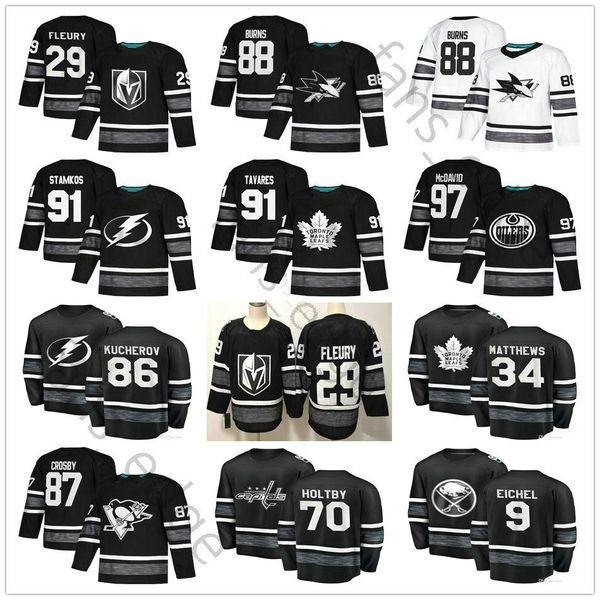 2019 all-star 97 mcdavid 88 brent burns marc-andre fleury sidney crosby 91 tavares 34 matthews home away hockey jerseys, Black;red 
2019 all-star 97 mcdavid 88 brent burns marc-andre fleury sidney crosby 91 tavares 34 matthews home away hockey jerseys, Black;red