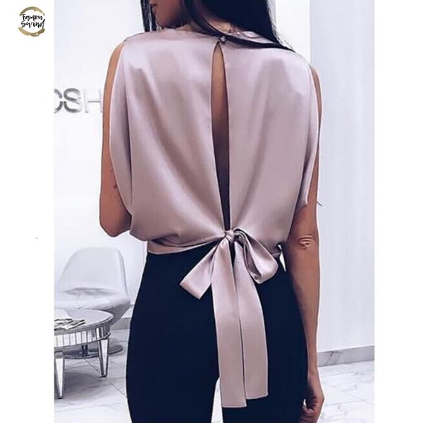 women summer backless tank solid satinvest back bandage bowknot short tee shirt women tanks, White
women summer backless tank solid satinvest back bandage bowknot short tee shirt women tanks, White