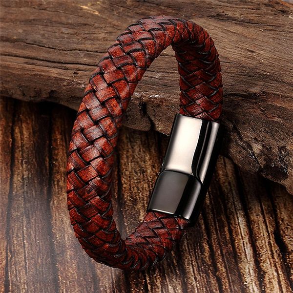 vintage mens bracelet stainless steel braided leather bracelet for men with magnetic clasp business men wristband jewelry, White
vintage mens bracelet stainless steel braided leather bracelet for men with magnetic clasp business men wristband jewelry, White