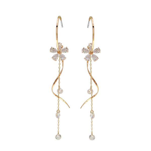 xinwei 2020 new earrings simple tassel flower earrings for women temperament artificial crystal pendant jewelry gift, Silver
xinwei 2020 new earrings simple tassel flower earrings for women temperament artificial crystal pendant jewelry gift, Silver
