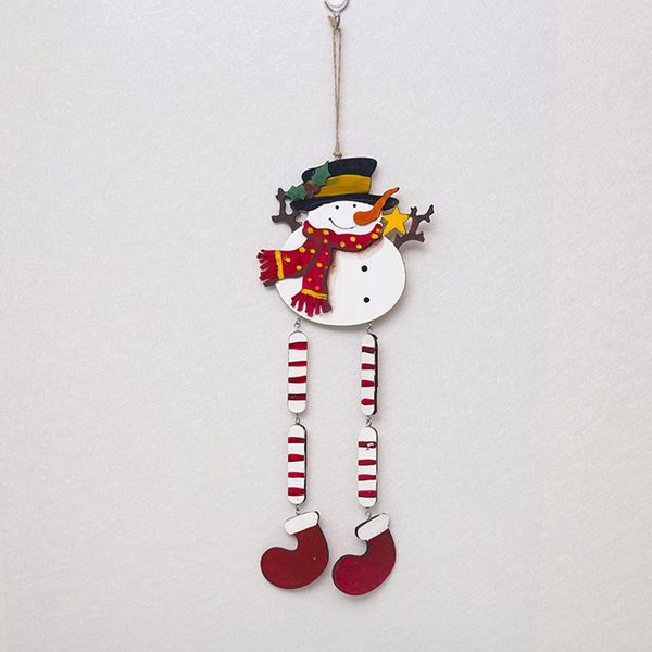 christmas decorations wooden christmas tree pendant painted santa snowman pendant