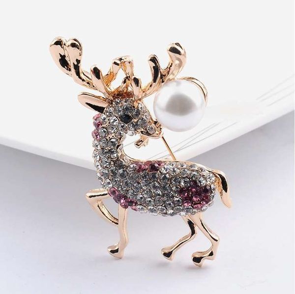 олень брошь мужчины женщины свадебная брошь cz камень ювелирные изделия классическая брошь банкетные аксессуары высокого качества новая мода, Gray