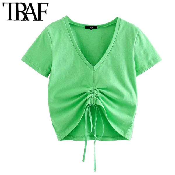 traf женская мода твердые плиссированные блузки vintage v-образным вырезом с коротким рукавом галстуки женские рубашки женские рубашки blusa, White
traf женская мода твердые плиссированные блузки vintage v-образным вырезом с коротким рукавом галстуки женские рубашки женские рубашки blusa, White