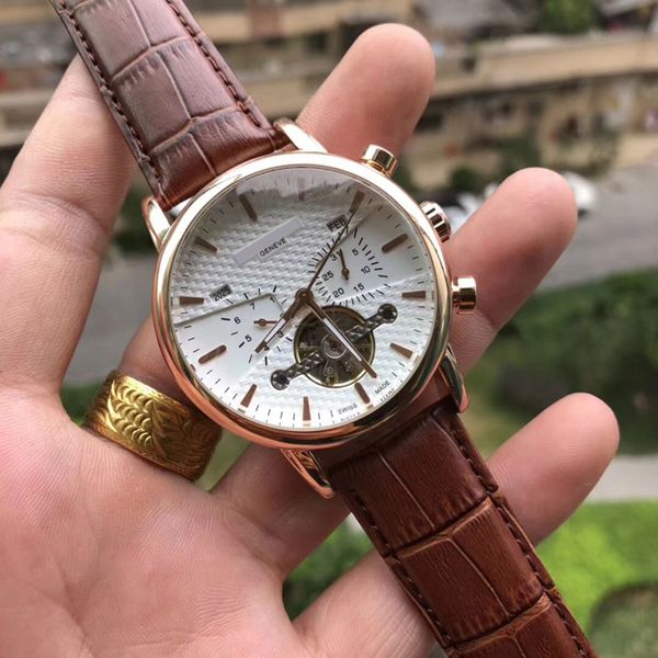 brand fashion mens watches 41mm flywheel dial mechanical automatic movement genuine leather strap luxury wristwatches for men male waterproo, Slivery;brown
brand fashion mens watches 41mm flywheel dial mechanical automatic movement genuine leather strap luxury wristwatches for men male waterproo, Slivery;brown